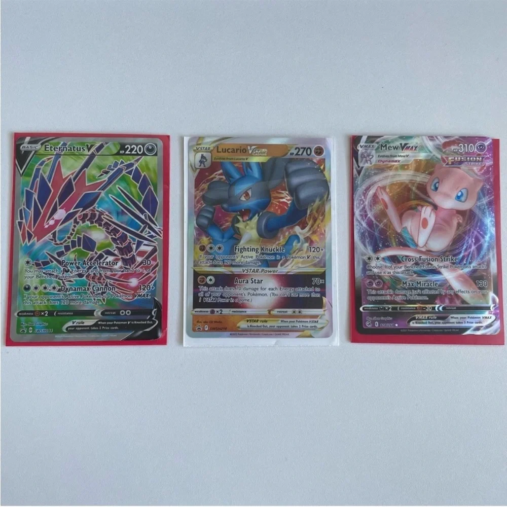 Pokémon Trading Cards Set of 3 Mew VMax | Lucario VStar | Eternatus V - Picture 3 of 13